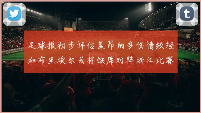 足球报初步评估莱昂纳多伤情较轻加布里埃尔或将缺席对阵浙江比赛